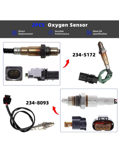 Sensor de Oxígeno 2PCS A-tnewb Compatible Ford Fusion 2014-2020