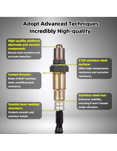 Sensor de Oxígeno 2PCS A-tnewb Compatible Ford Fusion 2014-2020