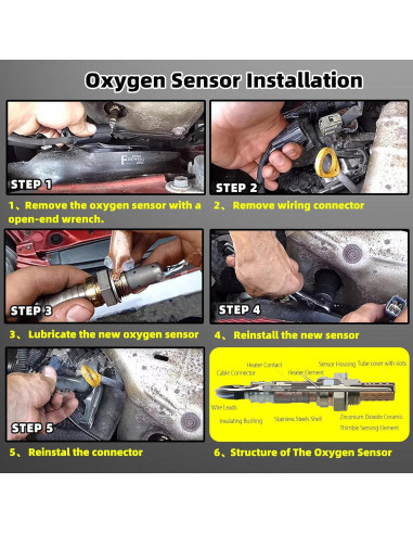 Sensor de Oxígeno 2PCS A-tnewb Compatible Ford Fusion 2014-2020