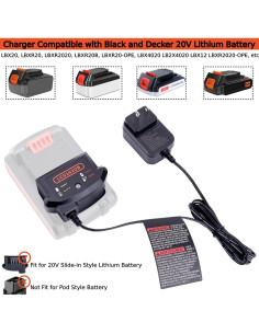 Cargador LCS1620B Black and Decker 20V 12V Compatible 2