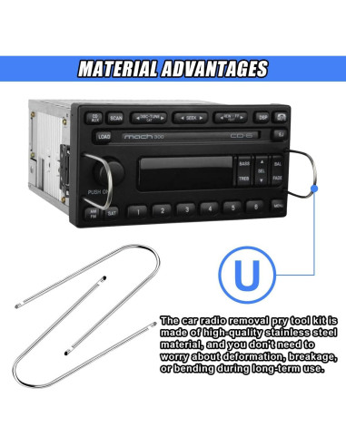 Kit de Herramientas DUSCOKE para Retirar Radio de Coche 4PCS