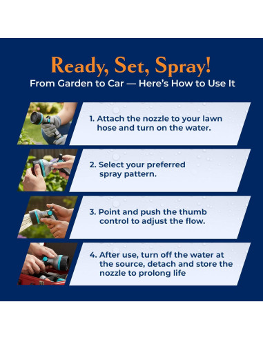 Boquilla de Manguera de Metal New England 500011 8 Patrones