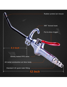 Pistola de Aire JASTIND 30.48 cm Metal 0.23 kg Alta Presión 2