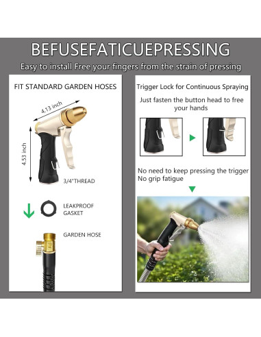 Boquilla de Jardín VNEIRSHAH de Metal Ajustable 11.81cm