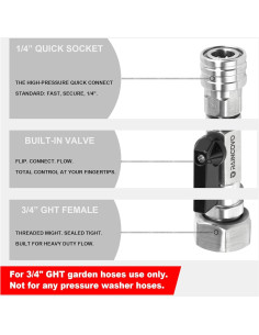 Adaptador de Manguera a Lavadora a Presión Raincovo 3/4" GHT 2