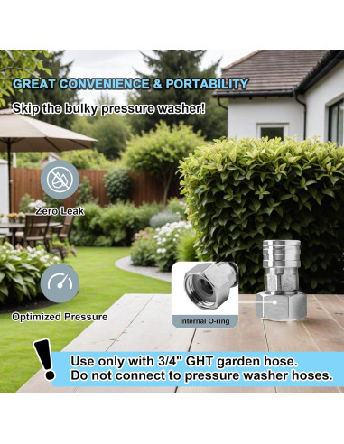 Adaptador de Manguera a Lavadora a Presión POWER TOWN 3/4" a 1/4"