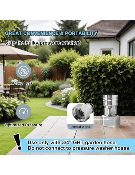 Adaptador de Manguera a Lavadora a Presión POWER TOWN 3/4" a 1/4"