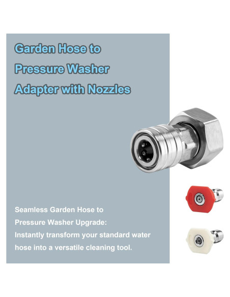 Adaptador de Manguera a Lavadora a Presión POWER TOWN 3/4" a 1/4"