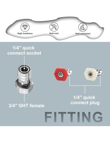 Adaptador de Manguera a Lavadora a Presión POWER TOWN 3/4" a 1/4"