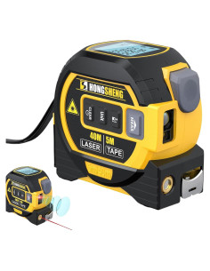 Cinta Métrica Digital 3-en-1 TYGHBN Amarillo 5m LED