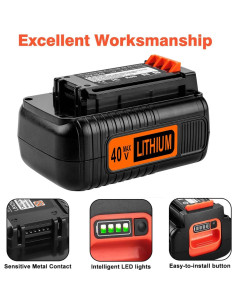 Batería ANTRobut 40V 3.5Ah para Black & Decker y Cargador 2