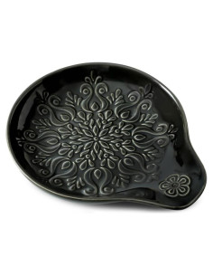 Soporte de Cuchara de Cerámica Howise Negro-A3 para Cocina