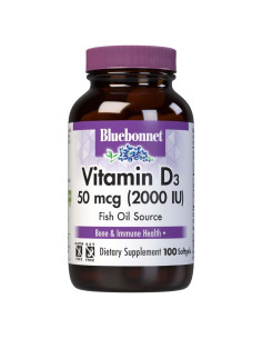 Vitamina D3 2000 UI BlueBonnet 100 Gelatinas Blandas