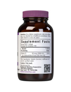 Vitamina D3 2000 UI BlueBonnet 100 Gelatinas Blandas 2