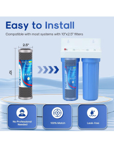 Filtro de Agua ICEPURE 10" x 2.5" Carbón Activado 1 Micrón 2 Pack 2