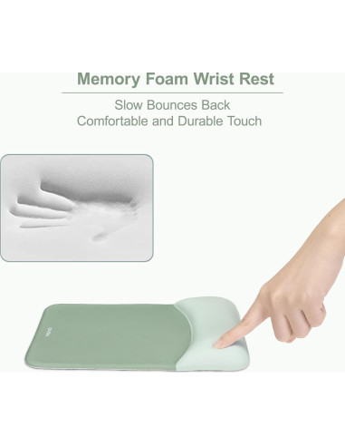 Almohadilla Ergonómica para Ratón MOSISO Verde Antiguo 24.5x18cm