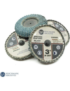 Disco de Aleta Curvado 3" Zirconia Benchmark Abrasives - Paquete de 10 2