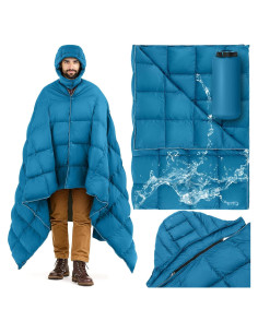 Manta de Camping HunnmingRe con Capucha Impermeable 127x195cm