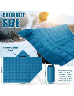 Manta de Camping HunnmingRe con Capucha Impermeable 127x195cm 2