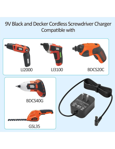 Cargador VHBW 9V para Destornillador Inalámbrico Black Decker