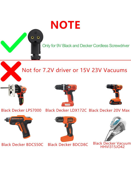 Cargador VHBW 9V para Destornillador Inalámbrico Black Decker