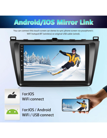 Estéreo de coche Android 13 AMprime 9" GPS Bluetooth 2+32GB