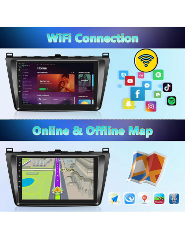 Estéreo de coche Android 13 AMprime 9" GPS Bluetooth 2+32GB