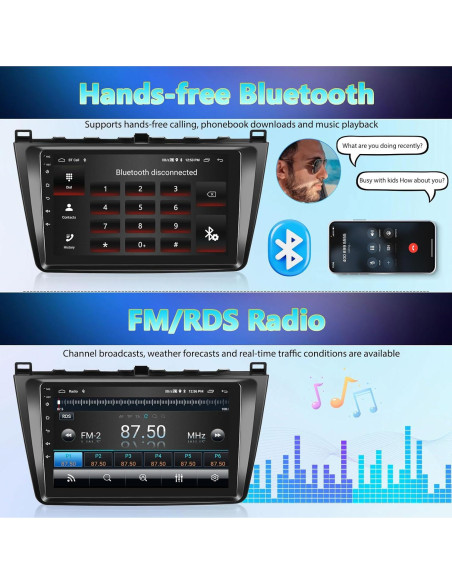 Estéreo de coche Android 13 AMprime 9" GPS Bluetooth 2+32GB