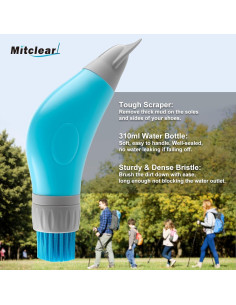 Kit de Limpieza de Botas Mitclear - Cepillo y Raspador Azul 2