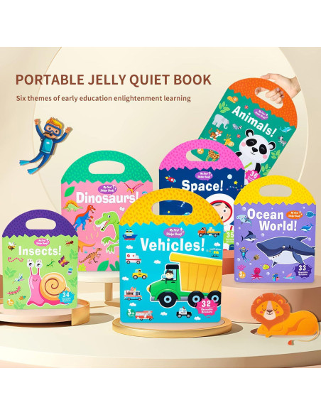 Paquete de 6 Libros de Pegatinas Reutilizables MIKNEKE