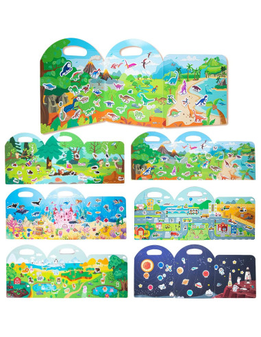 Paquete de 6 Libros de Pegatinas Reutilizables MIKNEKE