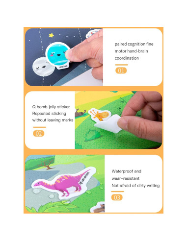 Paquete de 6 Libros de Pegatinas Reutilizables MIKNEKE