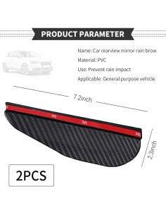 2 PCS Protector de Lluvia para Espejo Retrovisor Tesnaao 2