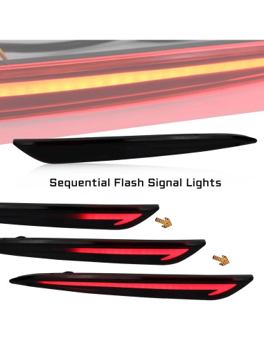Reflector LED Rojo GEEGEETOP para Ford Fusion 2013-2020