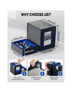 Caja de Mazo ZLCA MTG Commander 100 Cartas Negro y Azul 2