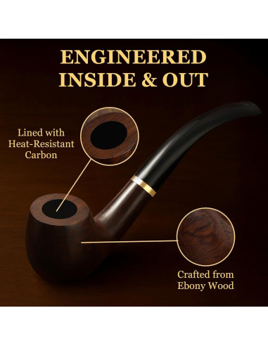 Pipa de Tabaco Joyoldelf Ébano Hecha a Mano con Accesorios