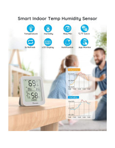 Higrómetro Termómetro Govee H5075 Paquete de 2 con Pantalla LCD 2