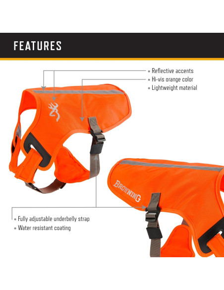 Chaleco de Seguridad para Perros Browning Grande Naranja
