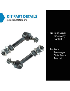 Juego de enlaces de barra estabilizadora TRQ 2 piezas Toyota 4Runner 2