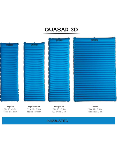 Colchón Aislado Nemo Quasar 3D 182.88x63.5cm para Camping