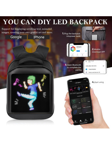 Mochila LED Multifuncional Arimepi para Laptop 18L