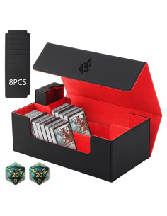 Caja de Almacenamiento de Cartas DaMohony 1500+ PU Negro/Rojo