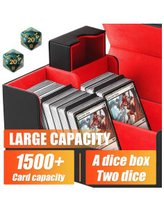 Caja de Almacenamiento de Cartas DaMohony 1500+ PU Negro/Rojo 2