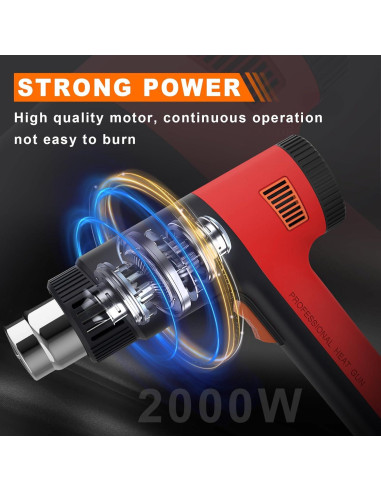 Pistola de Calor 2000W ZFULVO con Control de Temperatura