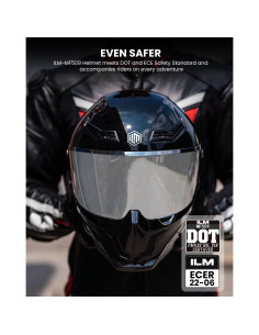 Casco de Moto ILM MF509 Doble Visor Negro Brillante 2XL 2