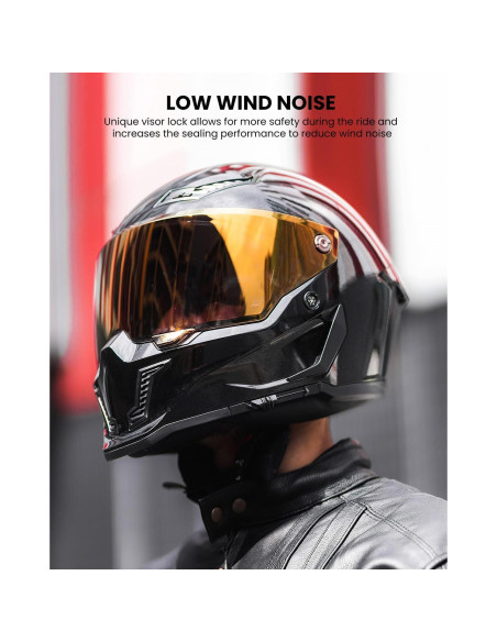 Casco de Moto ILM MF509 Doble Visor Negro Brillante 2XL