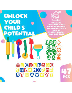 Juego de herramientas de modelado DIMROM 6 piezas para niños 2