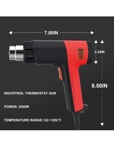 Pistola de Calor 2000W ZFULVO con Control de Temperatura