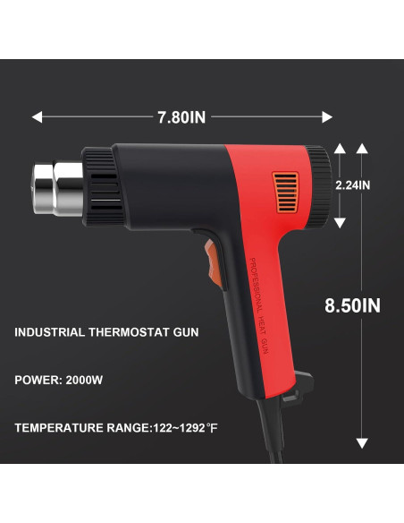 Pistola de Calor 2000W ZFULVO con Control de Temperatura