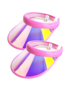Paquete de 2 Sombreros Visera de Sol Clip-on Iridiscente